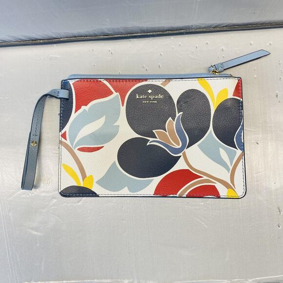 Kate Spade Wristlet Pouch Cameron Breezy Floral Multicolor bag Zip top New York - Picture 1 of 5